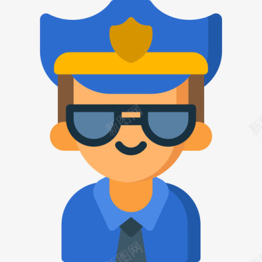 警察职业10平图标图标
