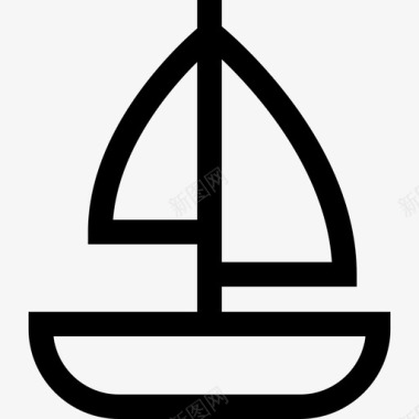 帆船冒险19号直线型图标图标