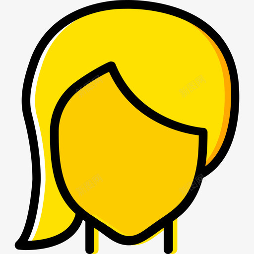女性头发发型4黄色图标svg_新图网 https://ixintu.com 发型4 女性头发 黄色