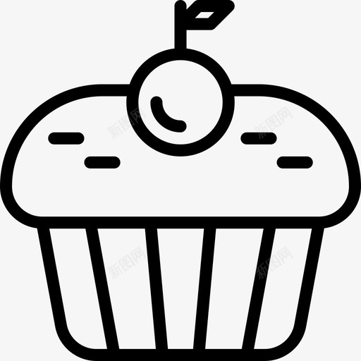 纸杯蛋糕甜点和糖果3直系图标svg_新图网 https://ixintu.com 甜点和糖果3 直系 纸杯蛋糕