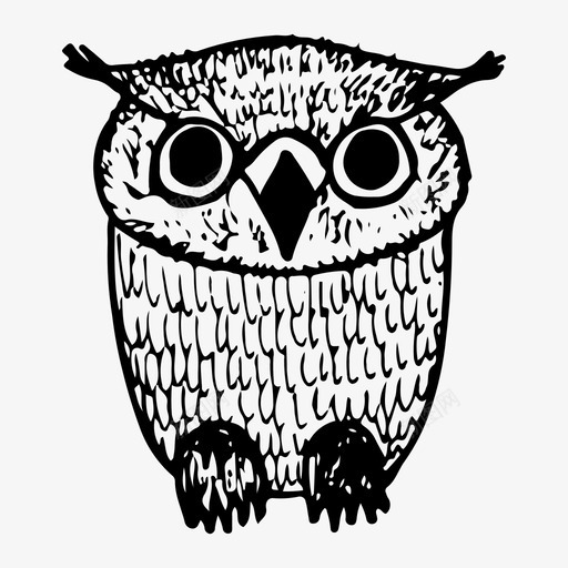 猫头鹰动物鸟图标svg_新图网 https://ixintu.com 动物 手绘 猫头鹰 素描 自然 鸟