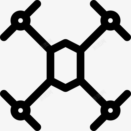 无人机航空7直线型图标svg_新图网 https://ixintu.com 无人机 直线型 航空7