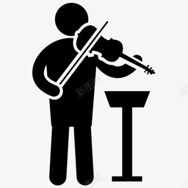 专业小提琴家酒吧小提琴家音乐作曲家图标图标