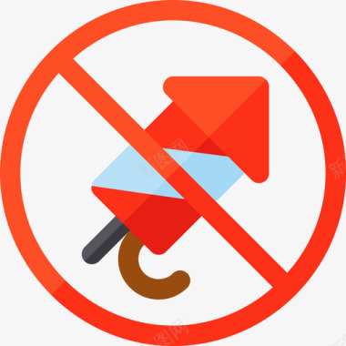 禁止烟火信号和禁令3平淡图标图标