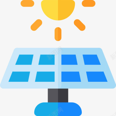 太阳能电池板温室平板图标图标