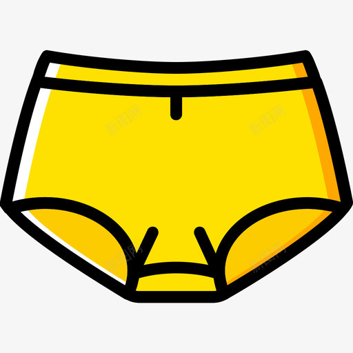内裤女装3黄色图标svg_新图网 https://ixintu.com 内裤 女装3 黄色