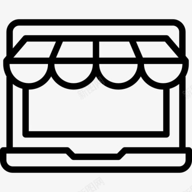 网上购物电子商务53线性图标图标