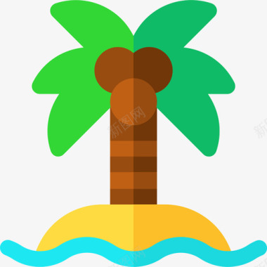 椰子树泰国3平坦图标图标