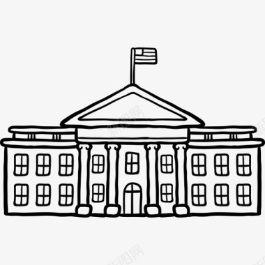 白宫世界纪念碑2黑色图标图标