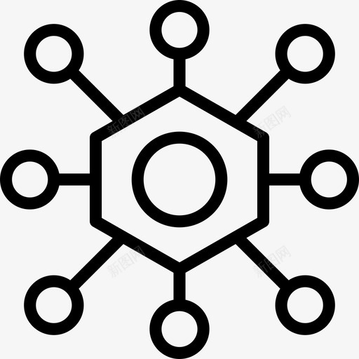 网络加密货币区块链线性图标svg_新图网 https://ixintu.com 加密货币区块链 线性 网络