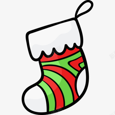 袜子圣诞83彩色图标图标