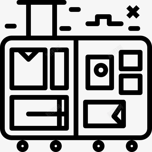 旅行箱旅行和旅游直线型图标svg_新图网 https://ixintu.com 旅行和旅游 旅行箱 直线型
