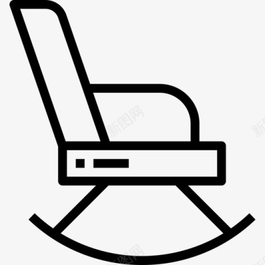 摇椅家具45直线型图标图标