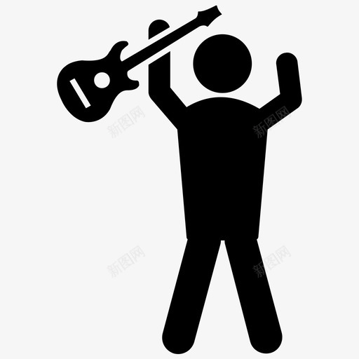 吉他手音乐家热情的吉他手图标svg_新图网 https://ixintu.com 吉他手 热情的吉他手 音乐家 音乐家人类字形图标