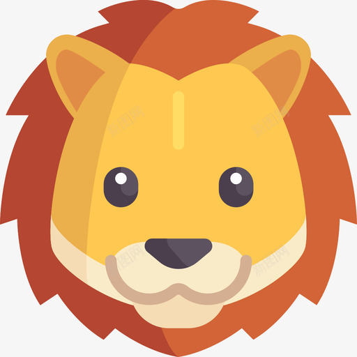狮子动物和自然平坦图标svg_新图网 https://ixintu.com 动物和自然 平坦 狮子