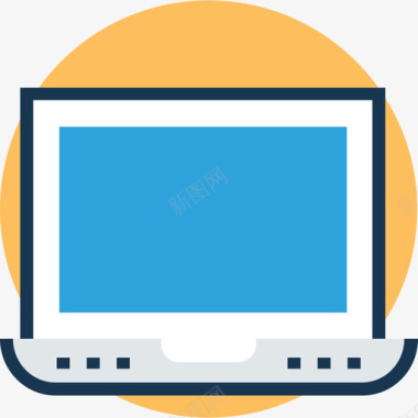 笔记本电脑商务和办公11线性颜色图标图标