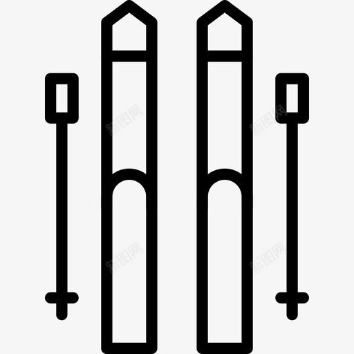 滑雪户外活动8直线图标svg_新图网 https://ixintu.com 户外活动8 滑雪 直线