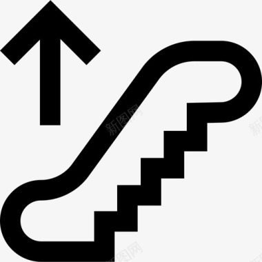 76号酒店自动扶梯轮廓图标图标