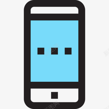 智能手机移动电话3线性颜色图标图标