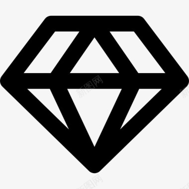 钻石电脑游戏直线图标图标