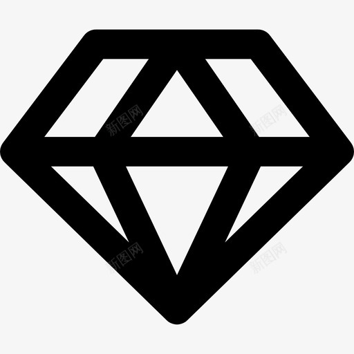 钻石电脑游戏直线图标svg_新图网 https://ixintu.com 电脑游戏 直线 钻石