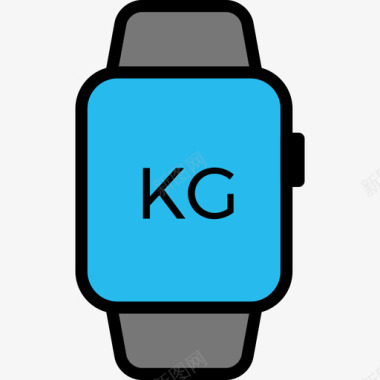 智能手表fitness40线性颜色图标图标