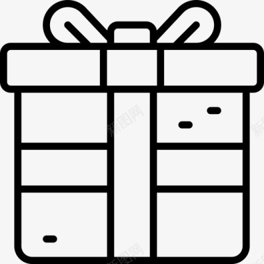 礼品盒圣诞101直线型图标图标