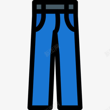 牛仔裤衣服和配件2线性颜色图标图标