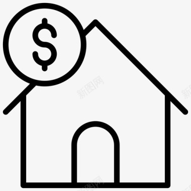 房屋融资房屋成本抵押贷款图标图标