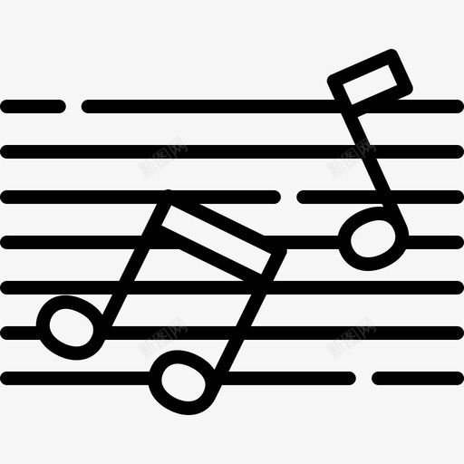 音符艺术5线性图标svg_新图网 https://ixintu.com 线性 艺术设计5 音符