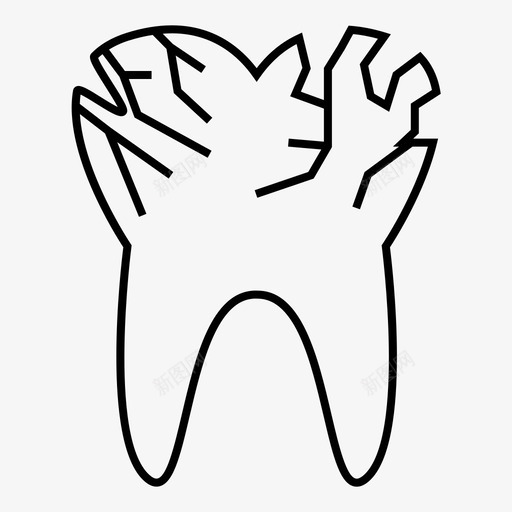 坏了龋齿牙齿图标svg_新图网 https://ixintu.com 健康 坏了 牙齿 龋齿