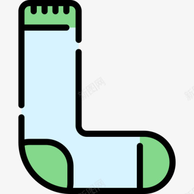 袜子日常用品动作2线条颜色图标图标