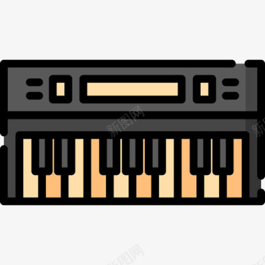 键盘乐器13线颜色图标图标