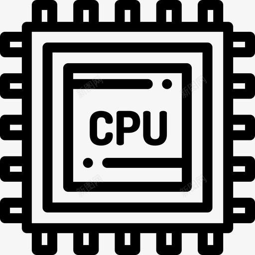 Cpu计算机部件5线性图标svg_新图网 https://ixintu.com Cpu 线性 计算机部件5