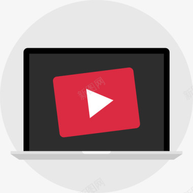 Youtube在线和Youtube平面图标图标