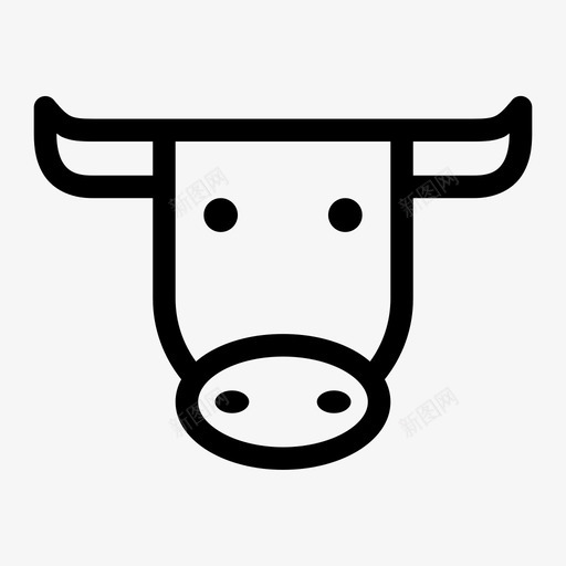 牛头动物牛肉图标svg_新图网 https://ixintu.com 动物 牛 牛头 牛肉 黑白牛头