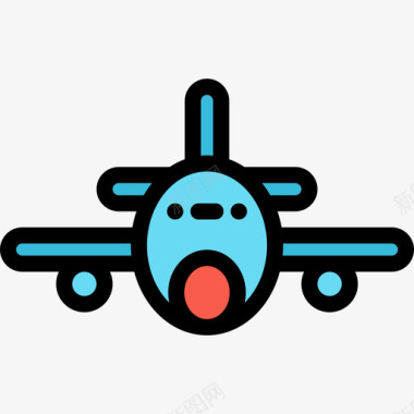 飞机航空8线颜色图标图标