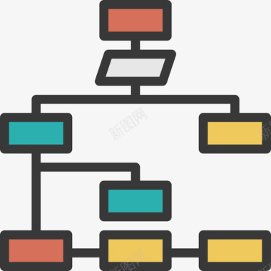 层次结构编码编程线性颜色图标图标