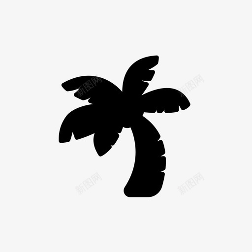 椰子海树图标svg_新图网 https://ixintu.com 夏季填充1 树 椰子 海