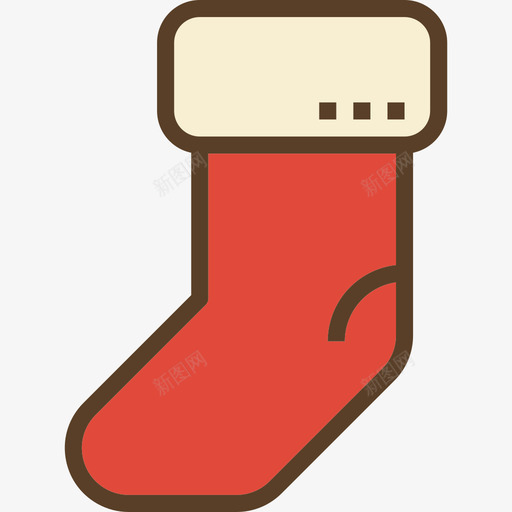 圣诞袜圣诞88线性颜色图标svg_新图网 https://ixintu.com 圣诞88 圣诞袜 线性颜色
