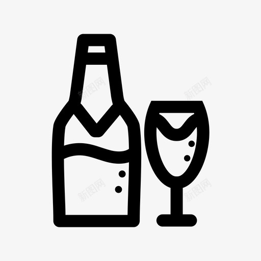 香槟晚餐玻璃杯图标svg_新图网 https://ixintu.com 婚礼 晚餐 玻璃杯 葡萄酒 香槟