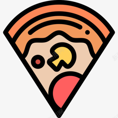 披萨快餐32原色图标图标