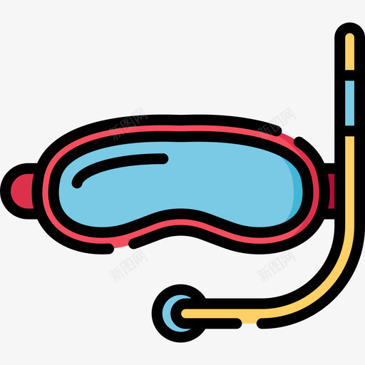 潜水器海滩2线性颜色图标svg_新图网 https://ixintu.com 海滩2 潜水器 线性颜色