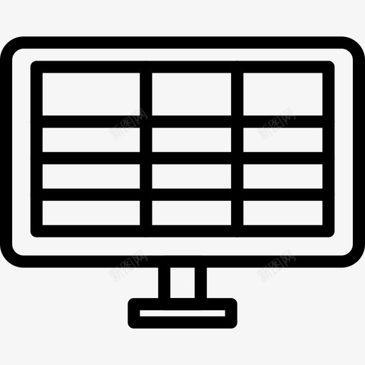 桌子办公文具3直线型图标svg_新图网 https://ixintu.com 办公文具3 桌子 直线型