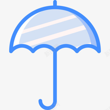 雨伞必需品14蓝色图标图标
