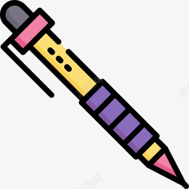 铅笔文具21线颜色图标图标