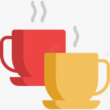 咖啡杯感恩节18平的图标图标
