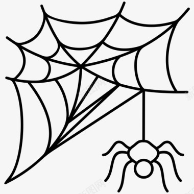 蜘蛛网蜘蛛恐惧症危险图标图标