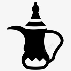 阿拉伯美食达拉阿拉伯咖啡阿拉伯茶壶图标高清图片
