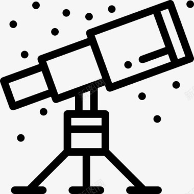 望远镜爱好和自由时间3线性图标图标